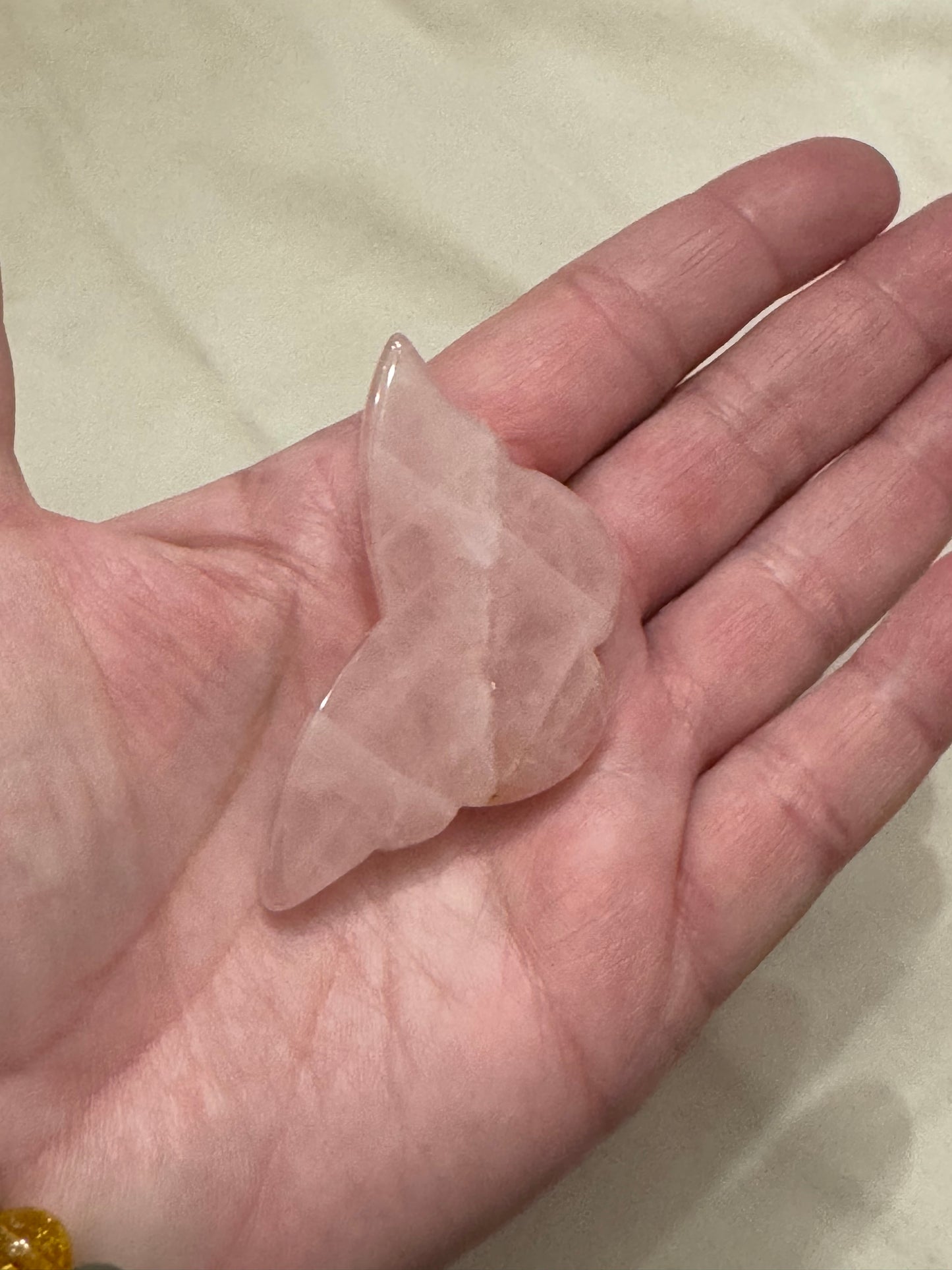 Rose Quartz Carved Butterfly