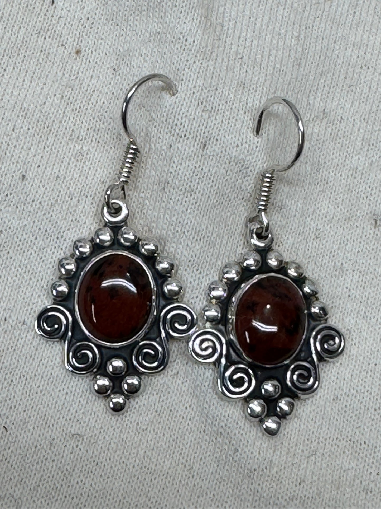 Mahogany Obsidian Sterling Earrings