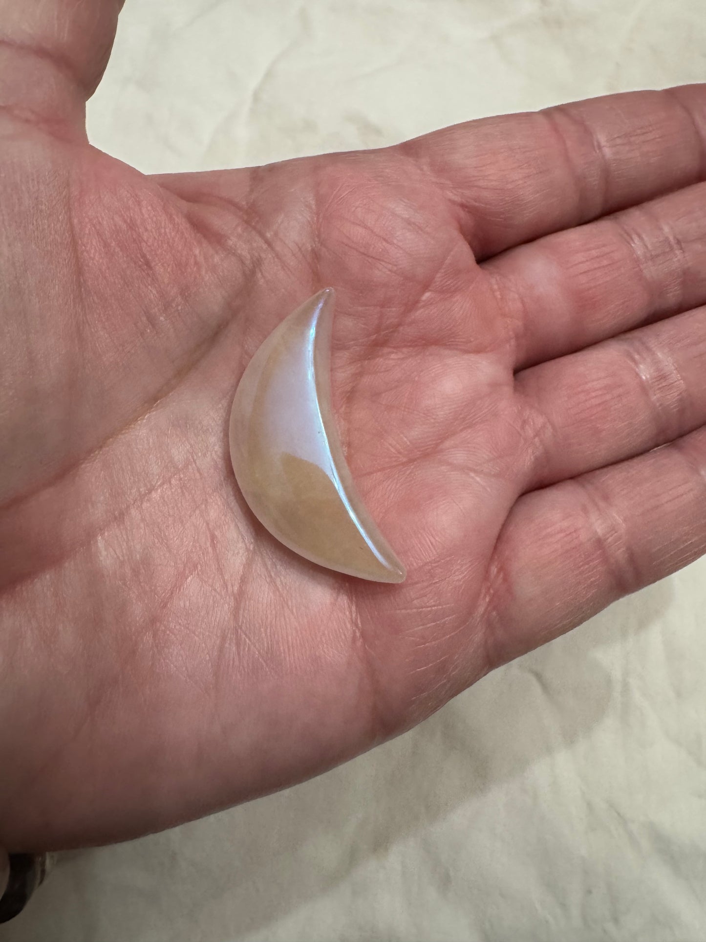 Aura Rose Quartz Crescent Quarter Moon 🌙 1 Moon