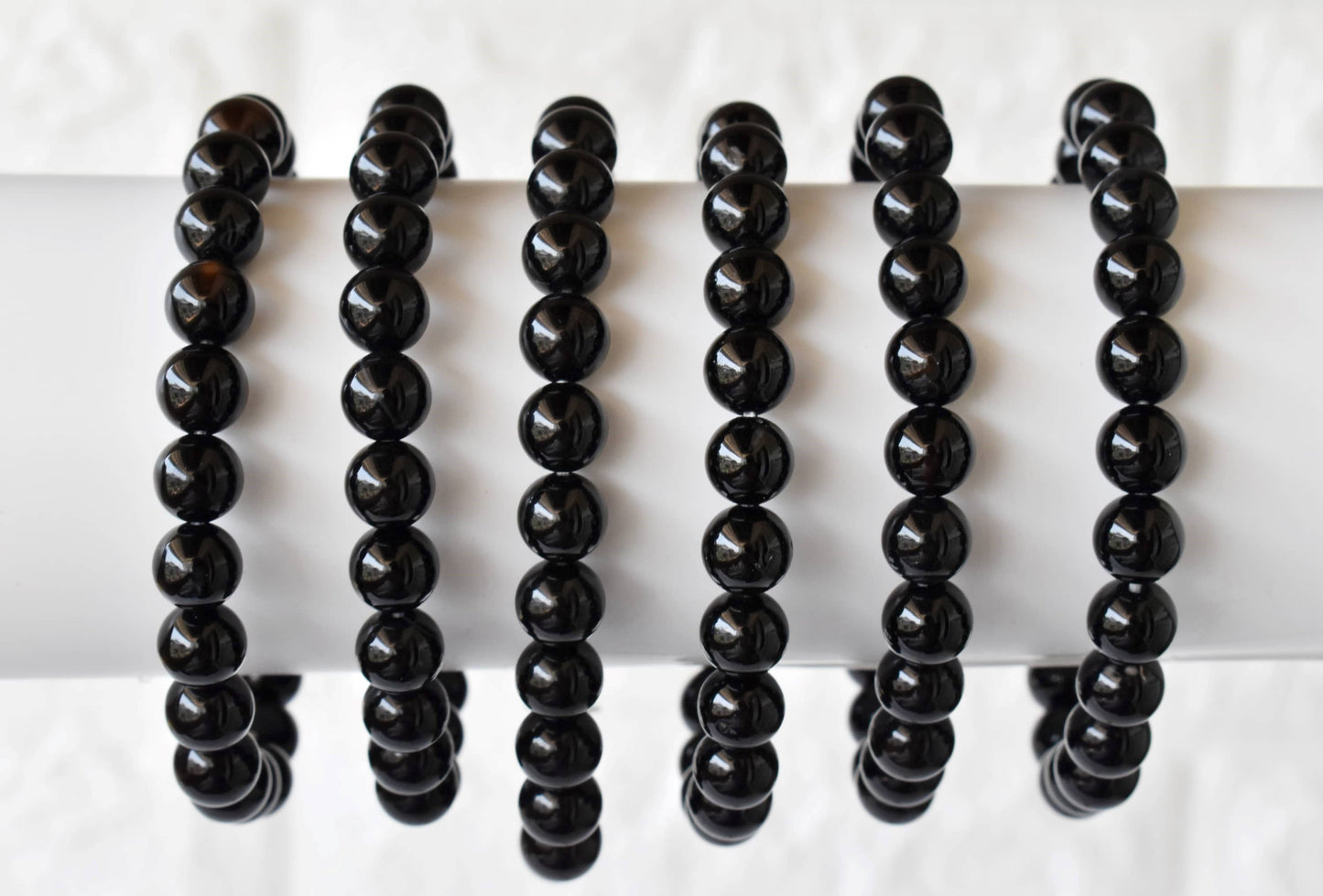 Black Onyx Crystal Gemstone Bracelet 6mm and 8mm