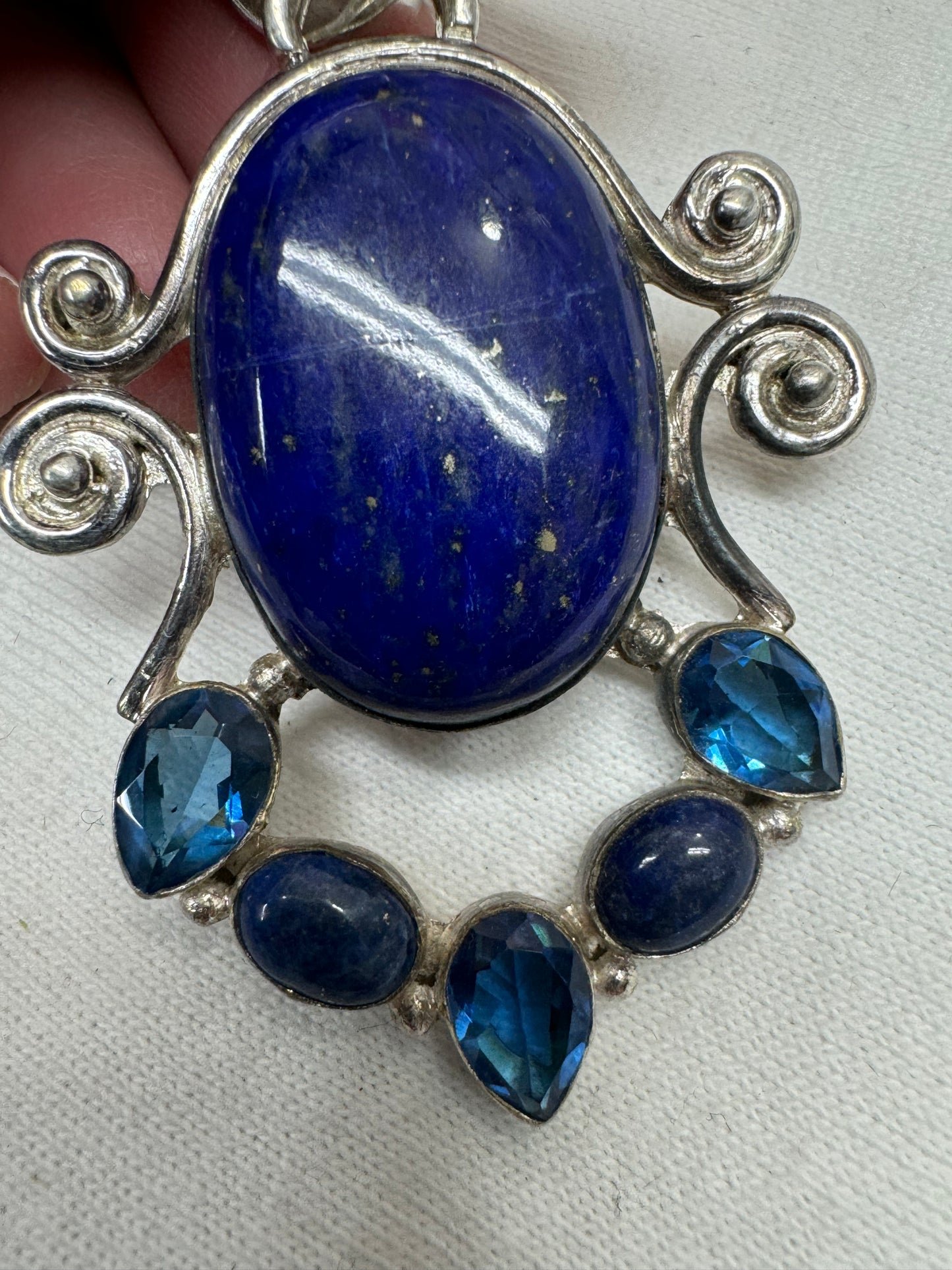 Lapis and Sterling Pendant- on hold for Patty