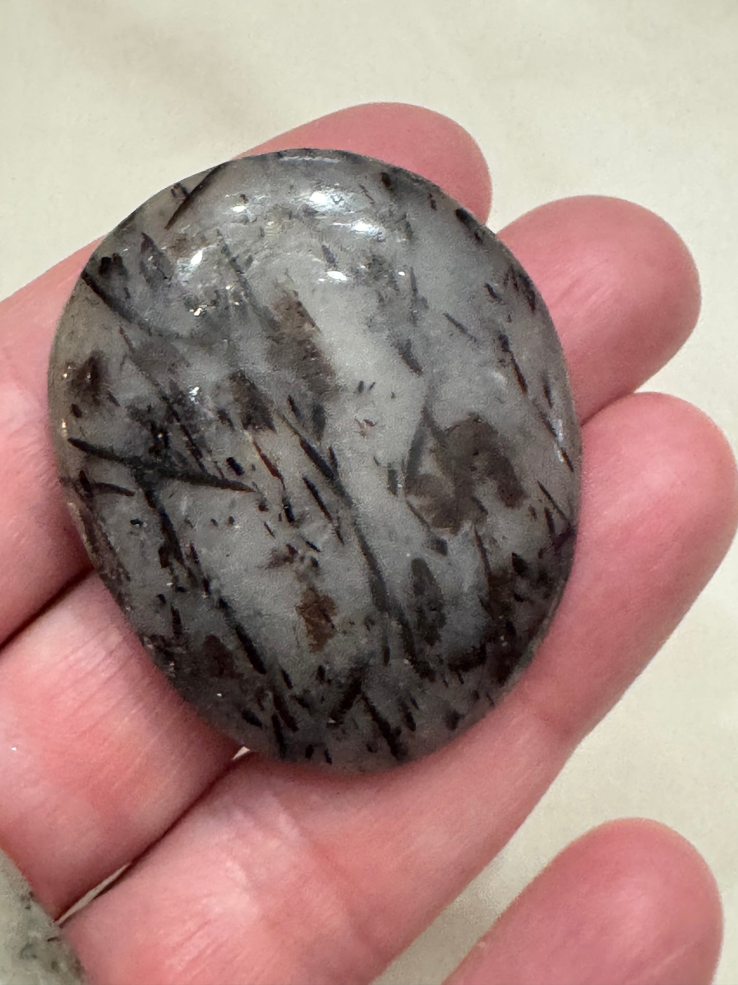 Astrophyllite Crystal Smooth Flat Stone Pocket Palm