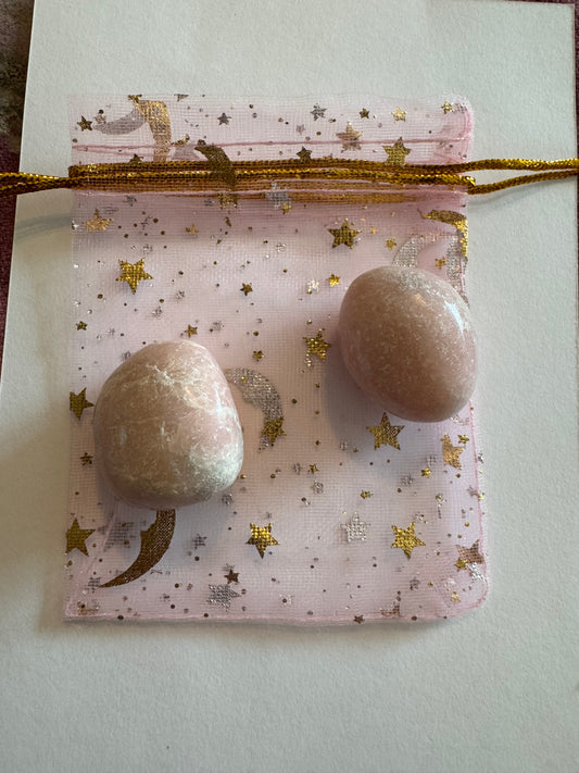 Healing - Peace - Love With This Pink Opal in a Pink Charm Bag
