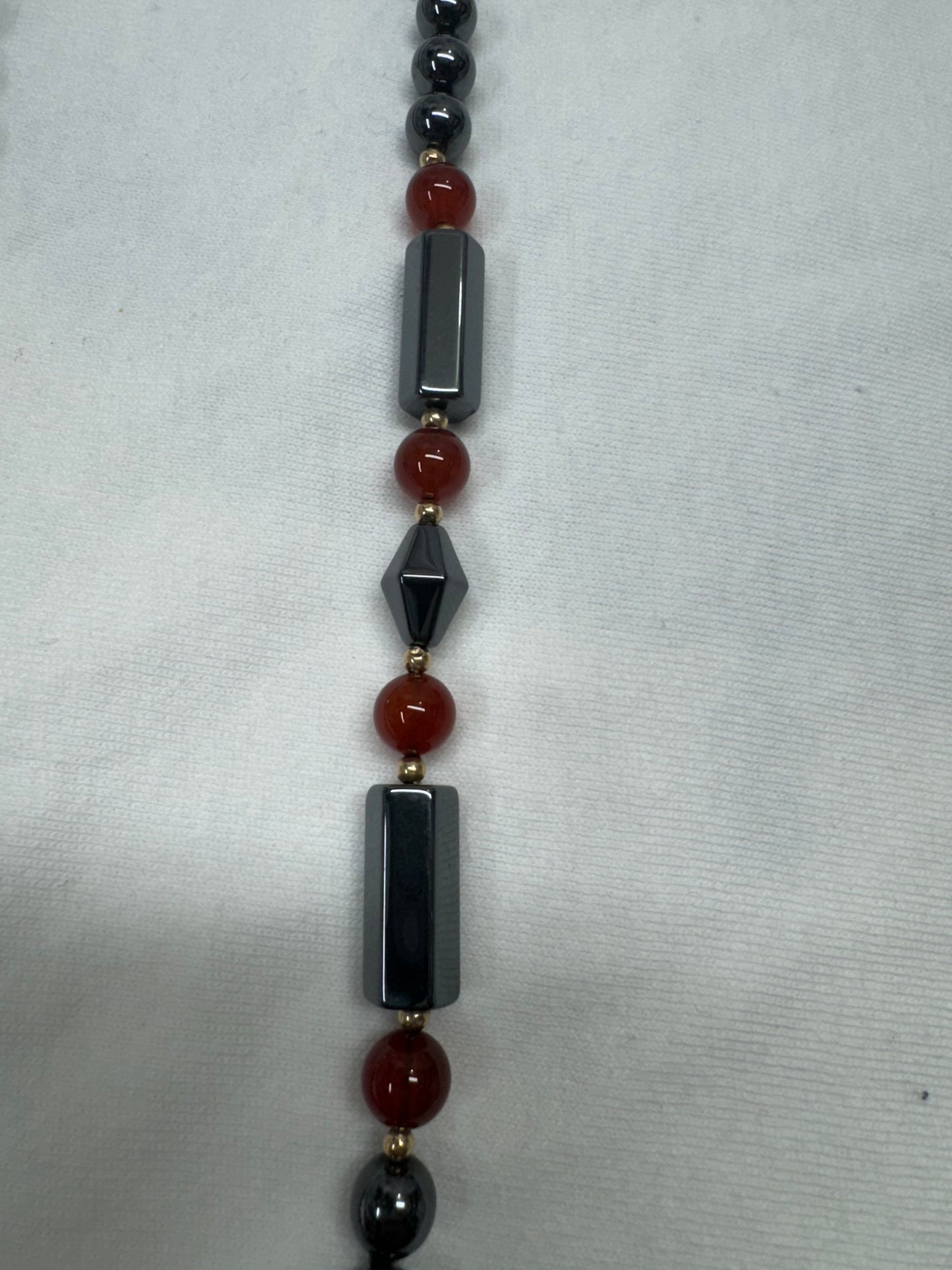 Hematite and Carnelian Necklace - hold for Dana