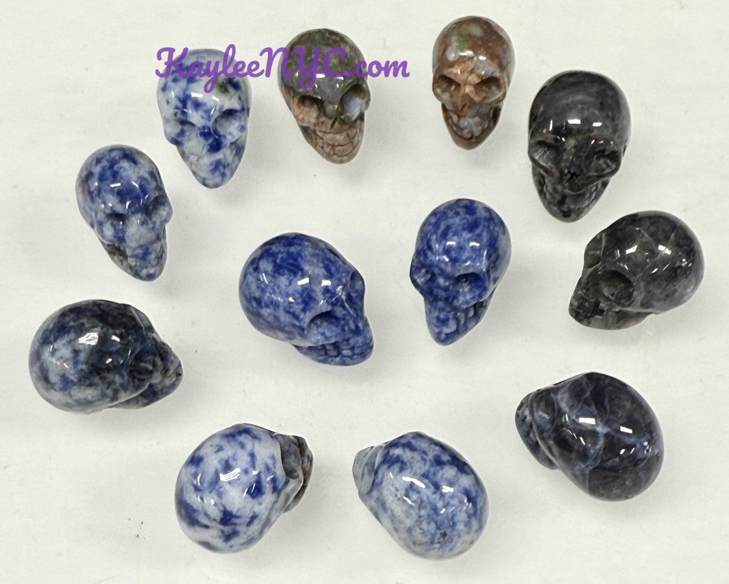 Natural Mix Crystal 22mm Skull Healing Energy
