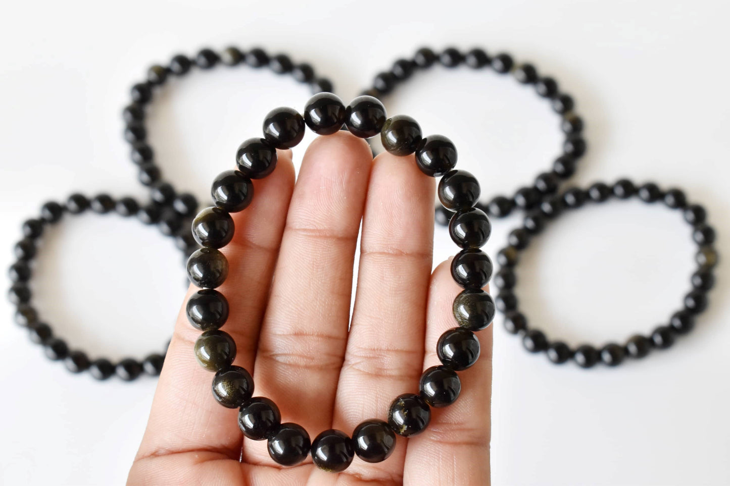 Golden Obsidian Crystal Bracelet 8mm