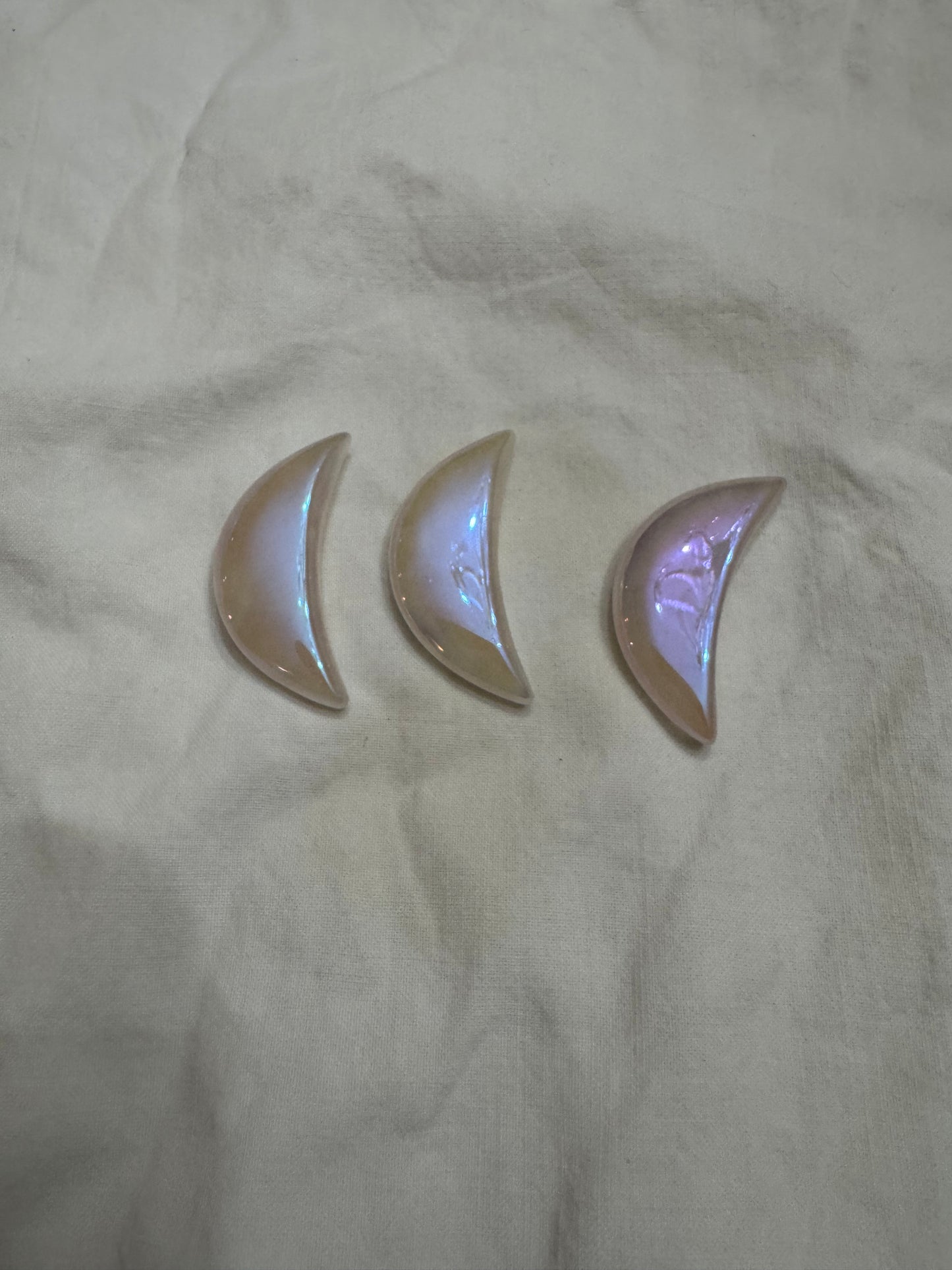 Aura Rose Quartz Crescent Quarter Moon 🌙 1 Moon