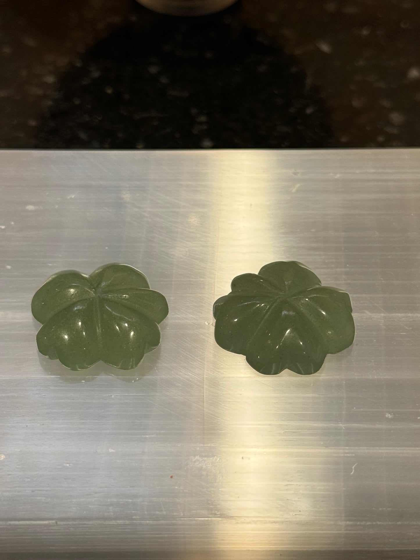 Green Aventurine Clovers Set of 2