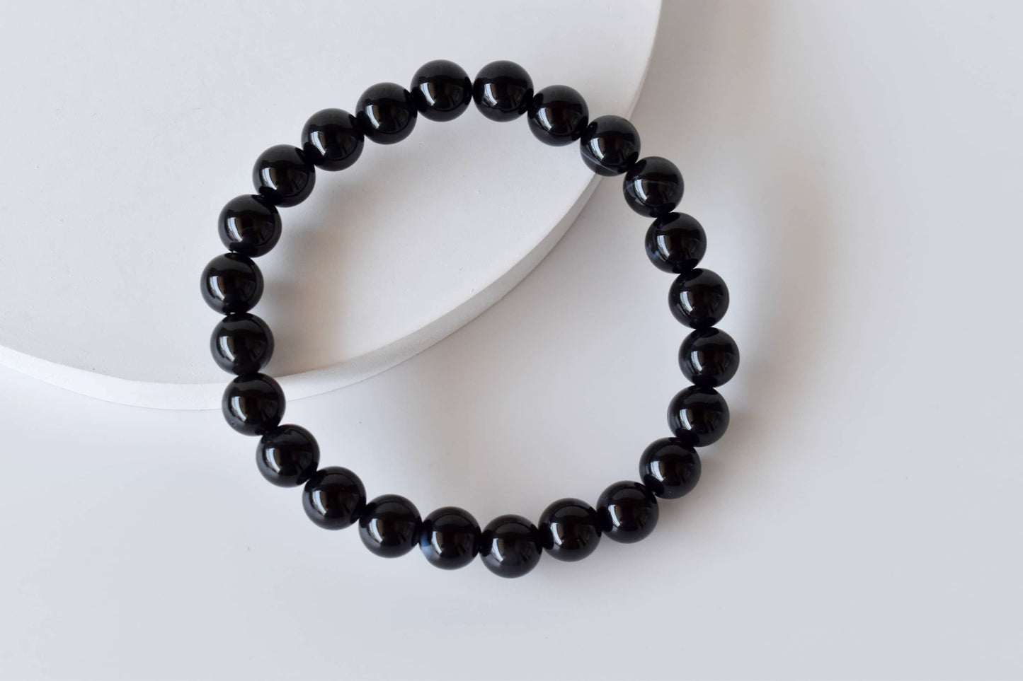 Black Onyx Crystal Gemstone Bracelet 6mm and 8mm