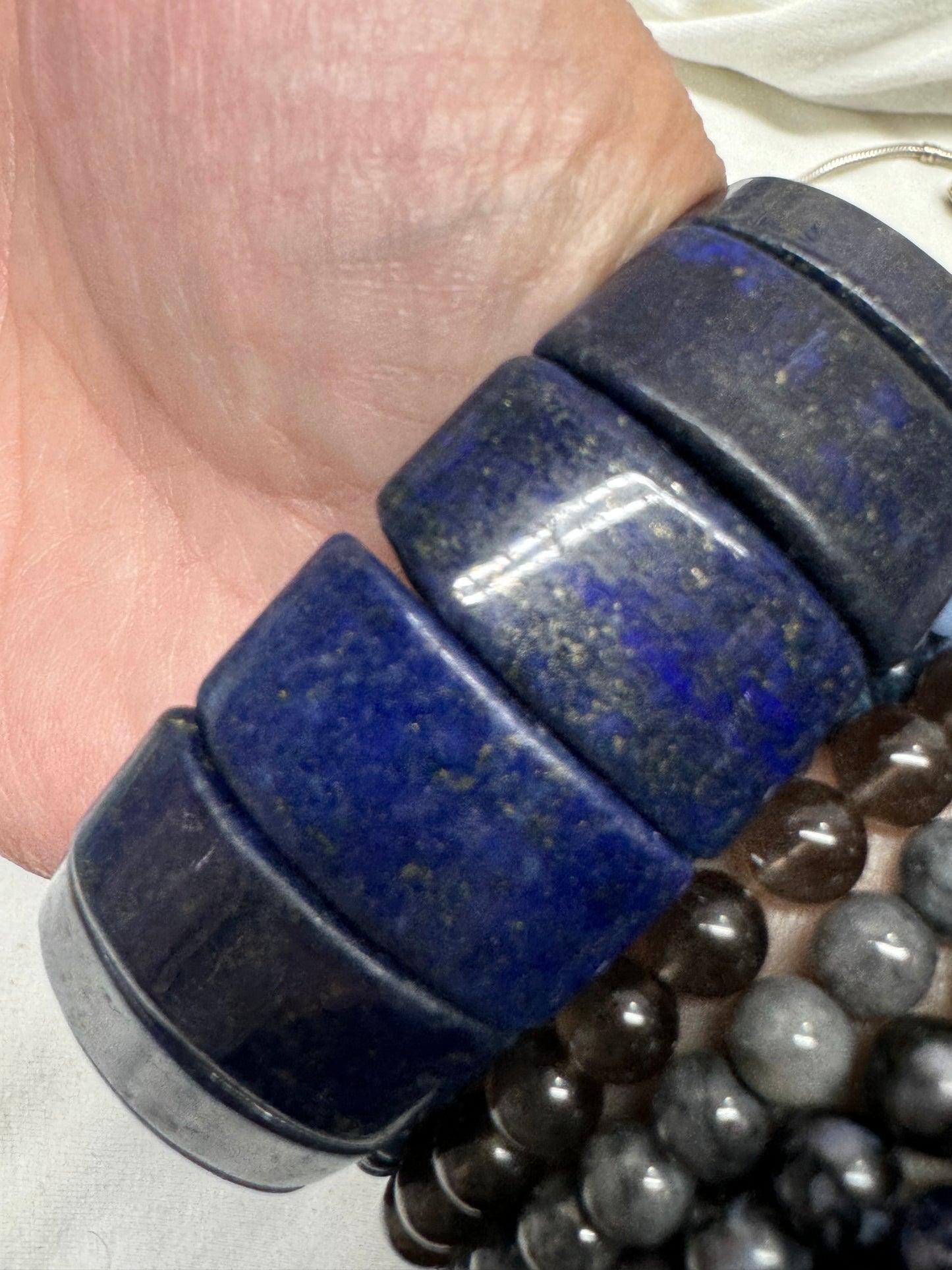 Lapis Stretch Chunky Bracelet - hold for Ariyana