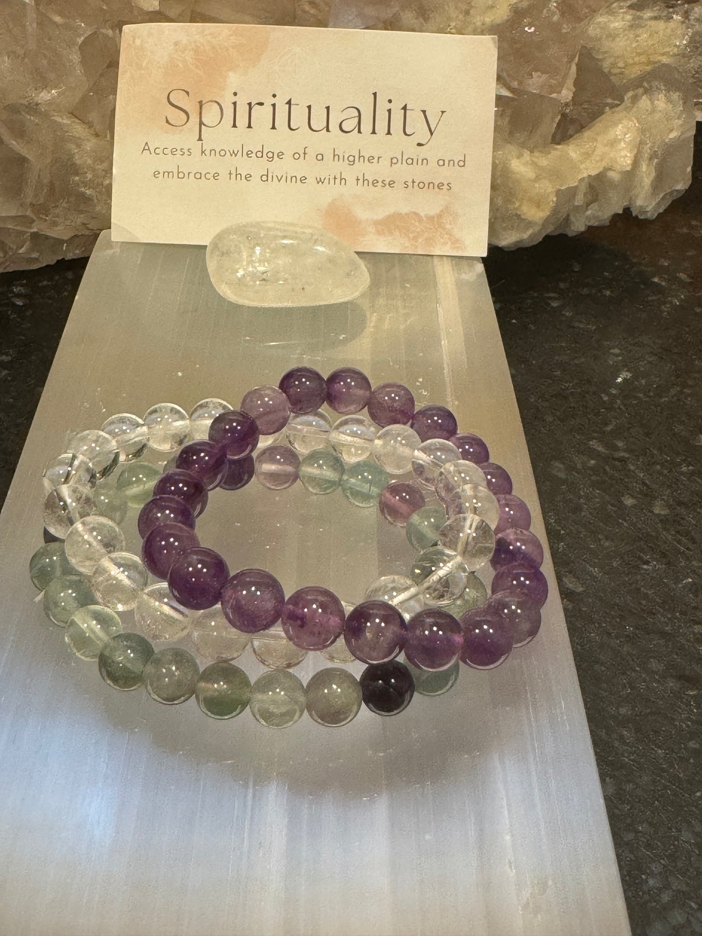 Spirituality Manifesting Crystal Bracelet Set 8mm