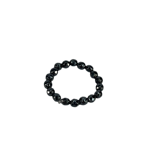 Hematite Crystal Stretchy Ring
