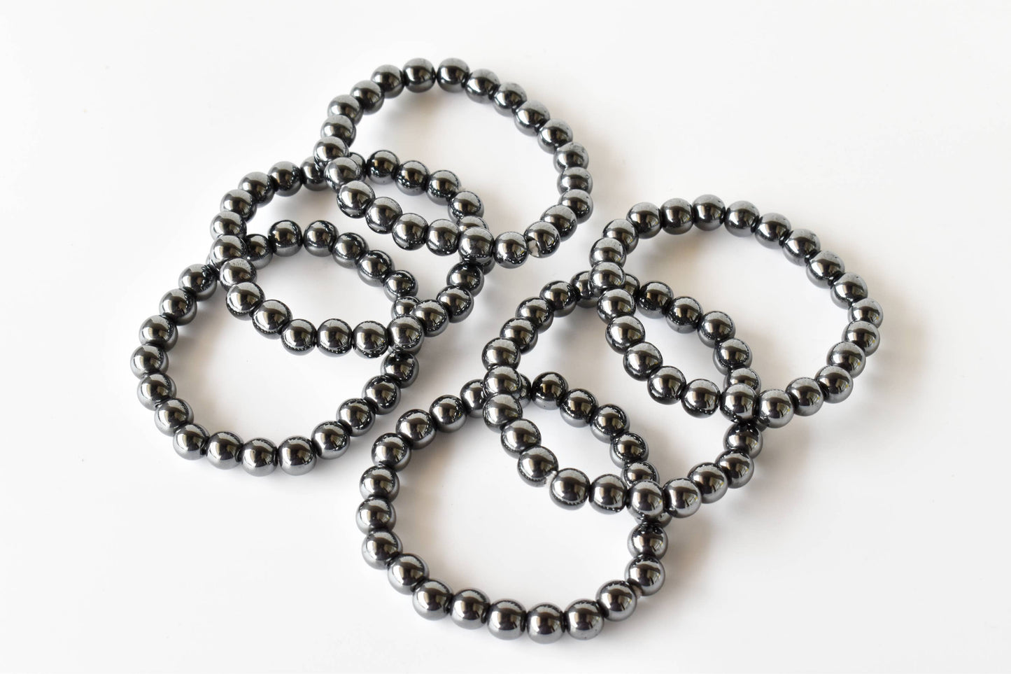 Hematite Crystal Healing Gemstone Bracelet 6mm and 8mm