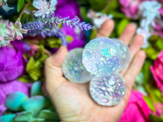 Aura Quartz Full Moon Sphere, Crystal Balls, witchy gifts