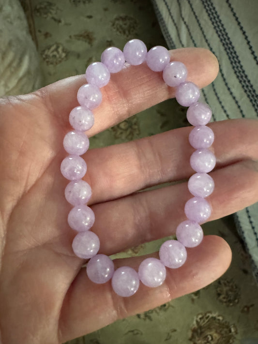 Natural Lavender Jade 8mm Crystal Bracelet