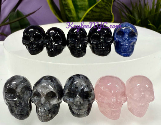 Natural Mix Crystal 1” Skull Healing Energy