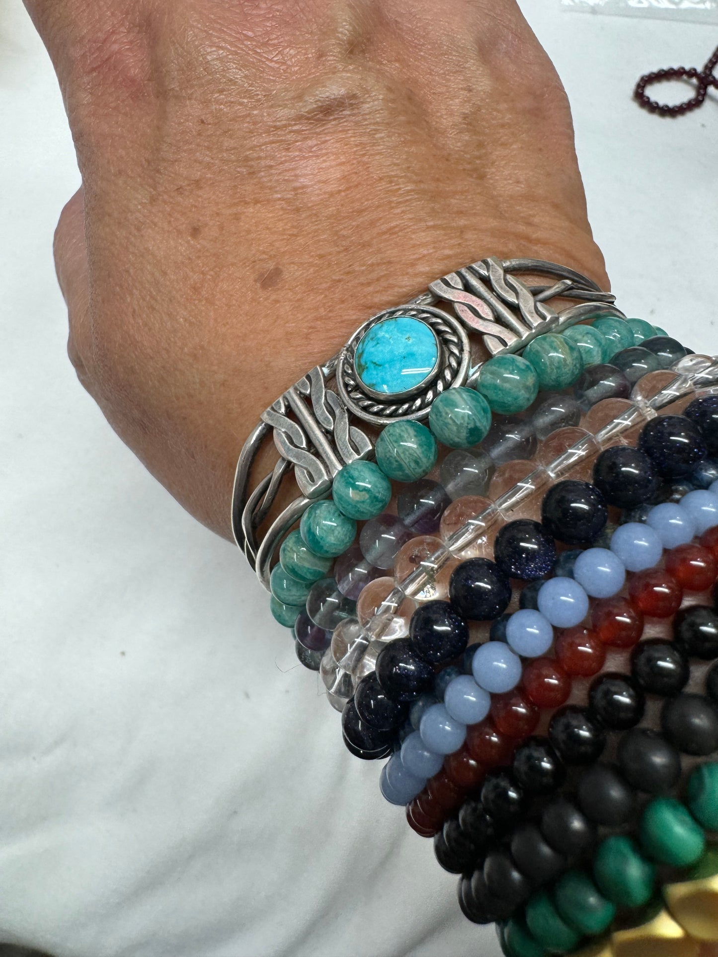 Vintage Native American Indian Turquoise and Sterling Bracelet