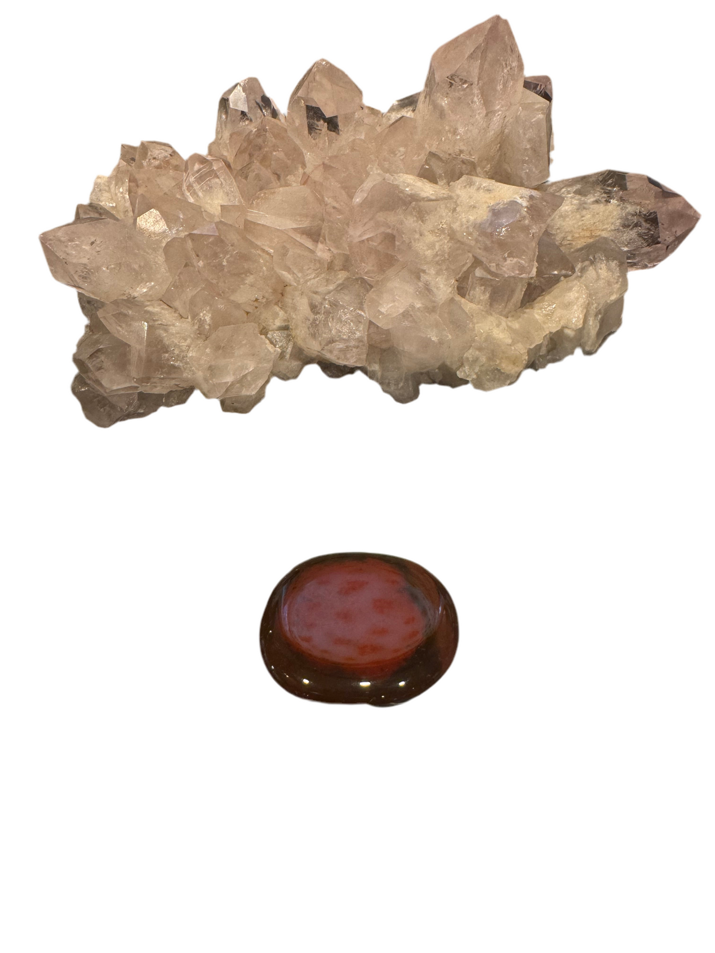 Carnelian Crystal Flat Smooth Stone