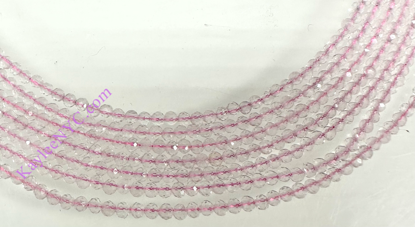 2mm Natural Rose Quartz Necklaces Crystals Healing Energy