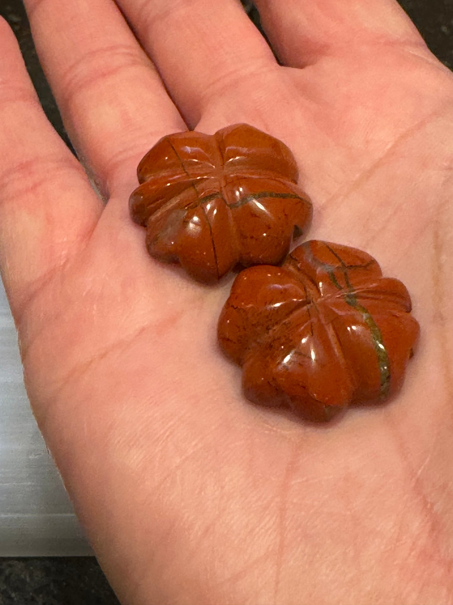 Red Jasper Clover Set of 2