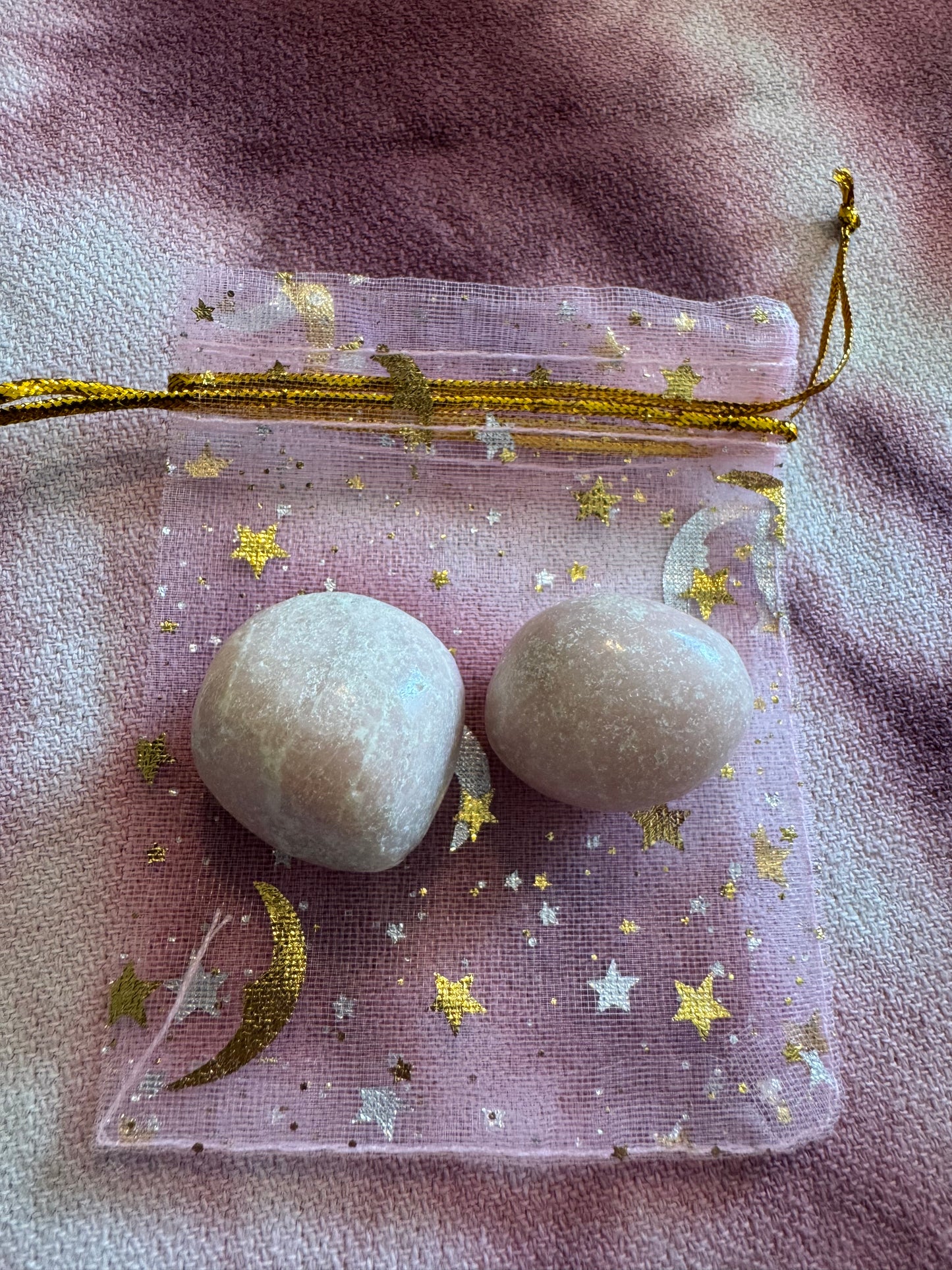 Healing - Peace - Love With This Pink Opal in a Pink Charm Bag