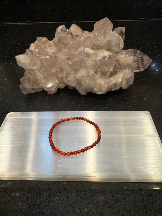 Carnelian Crystal Bracelet 4mm