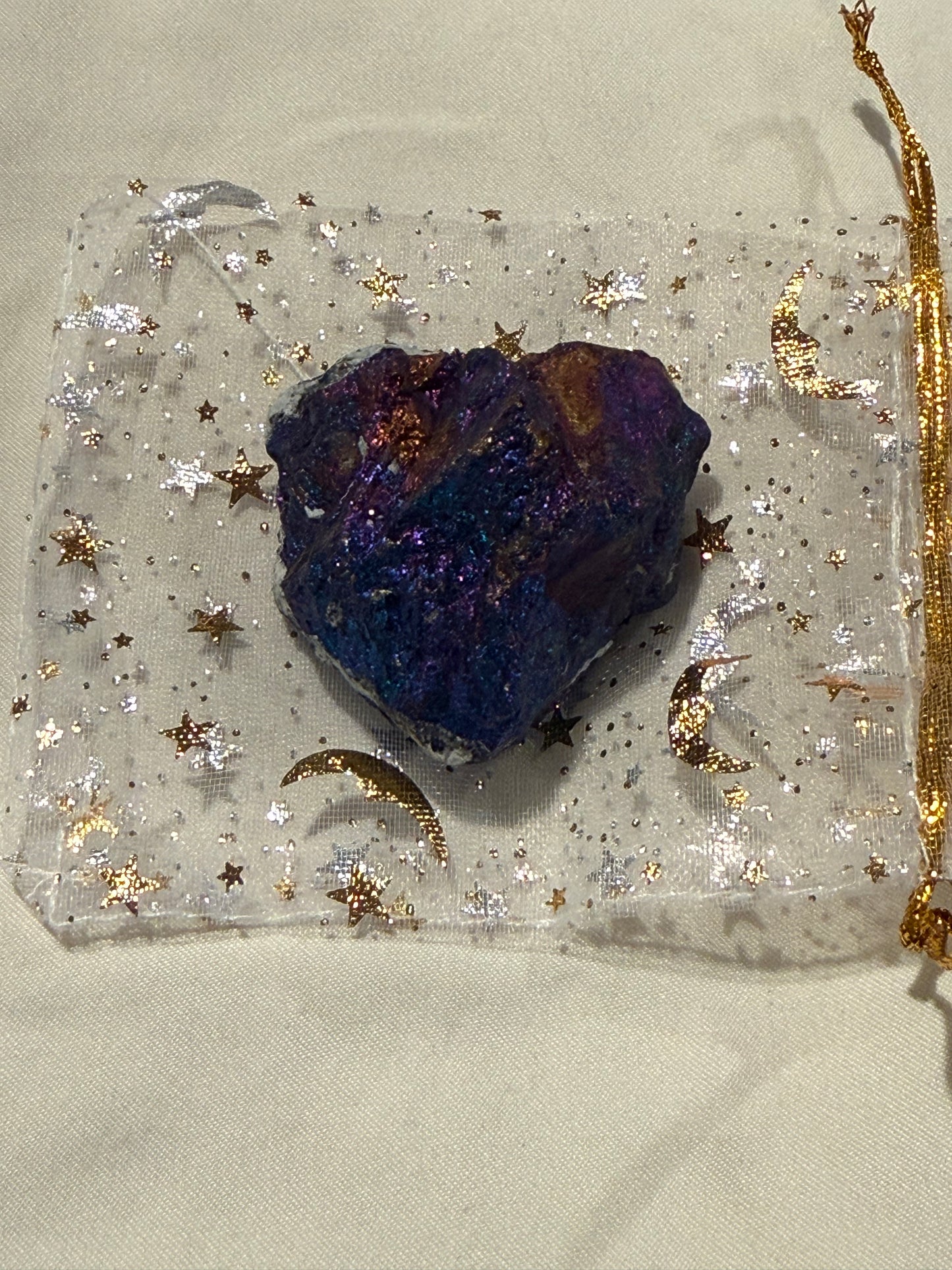Chalcopyrite In a White Charm Bag- Energetic Reset