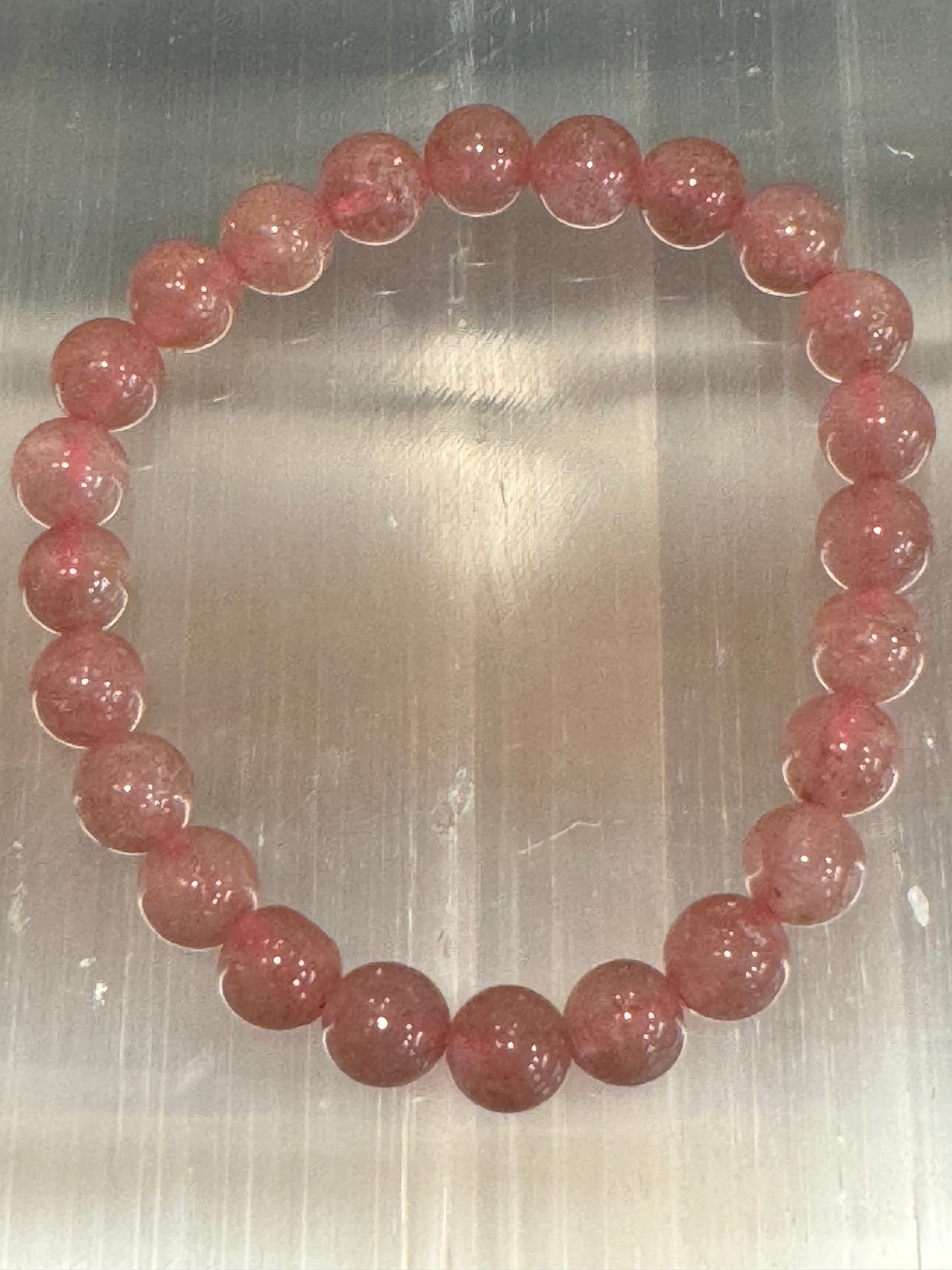 Strawberry Quartz Bracelet 8mm