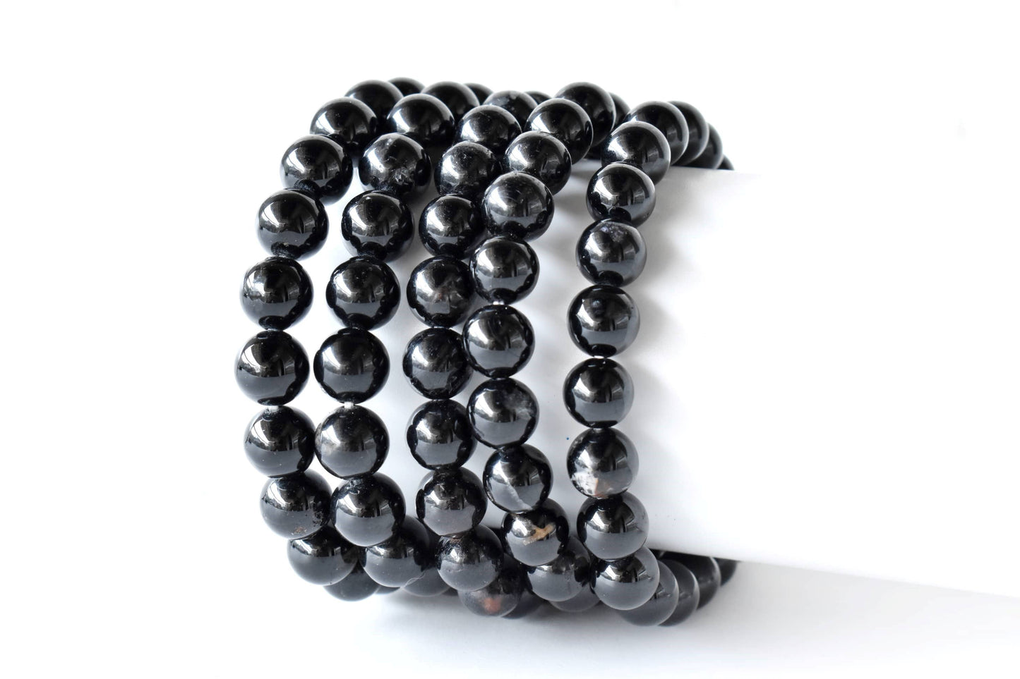 Black Tourmaline Crystal Gemstone Bracelet 6mm and 8mm