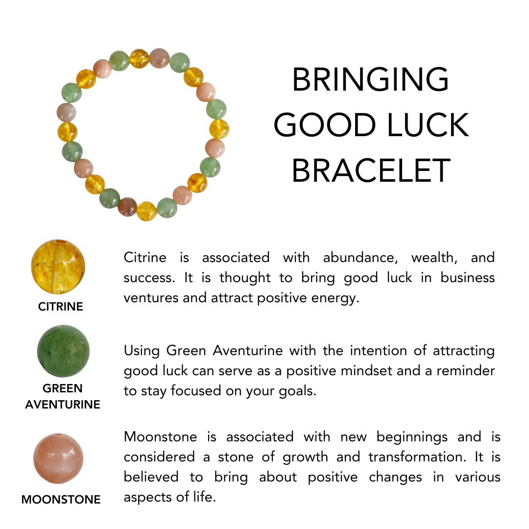 Lucky GOOD LUCK Crystal Intention Bracelet