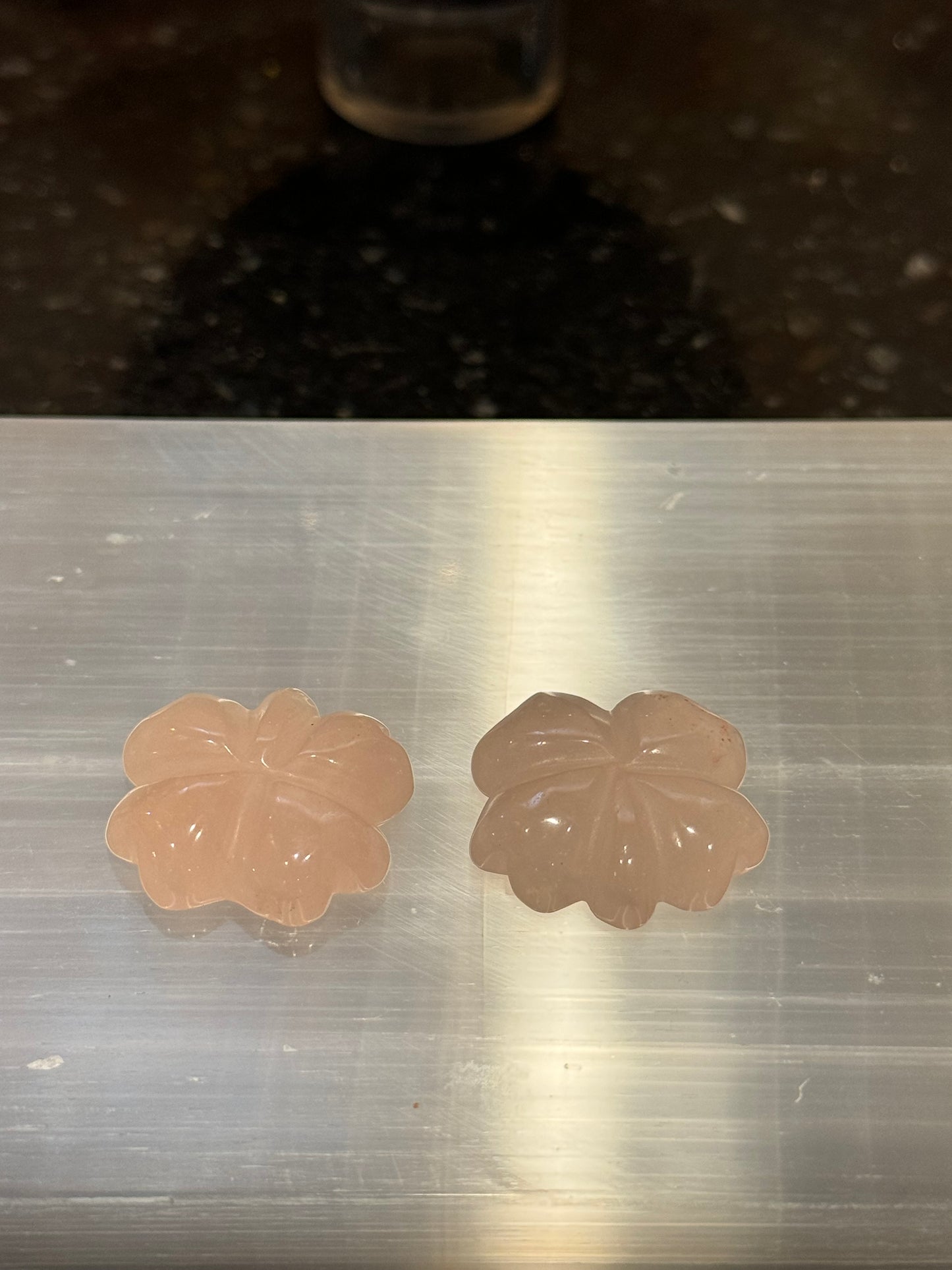 Rose Quartz Clover Set of 2