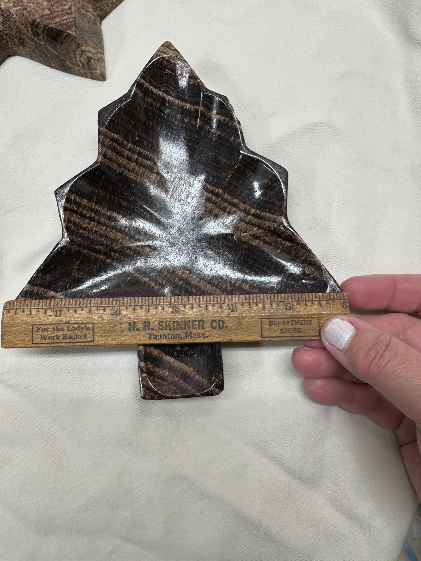 Chocolate Onyx Pine Tree Dish