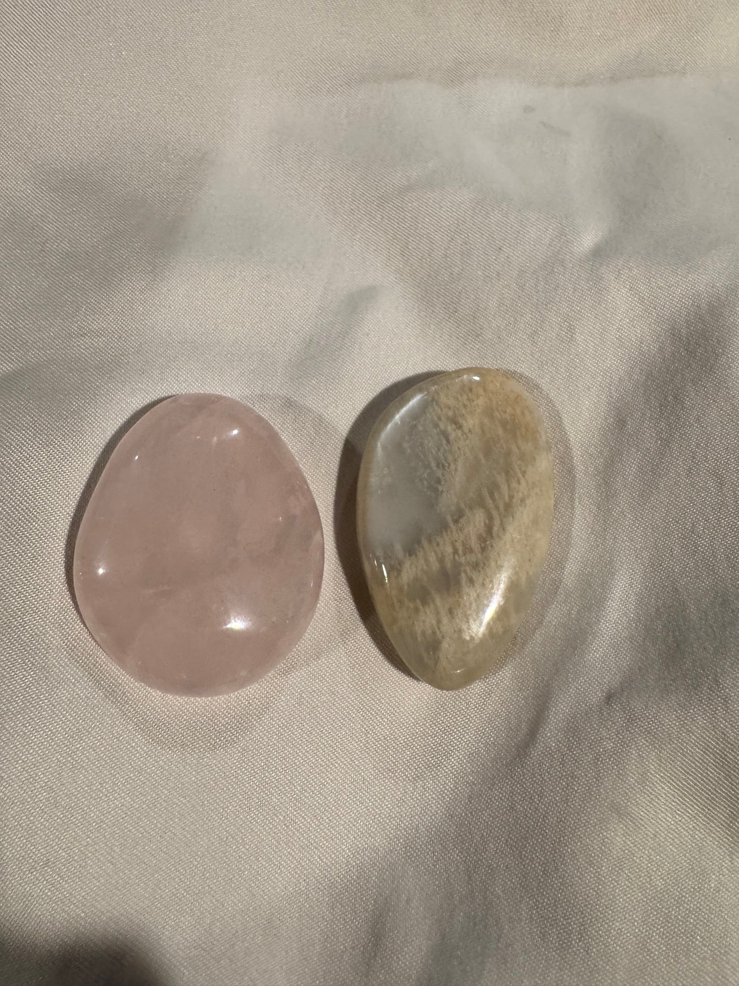 Emotional Support Crystal Duo Set- Moonstone and Rose Quartz