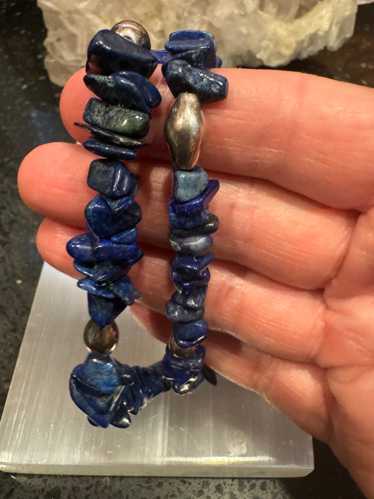 Lapis and Sterling Necklace and Bracelet Set