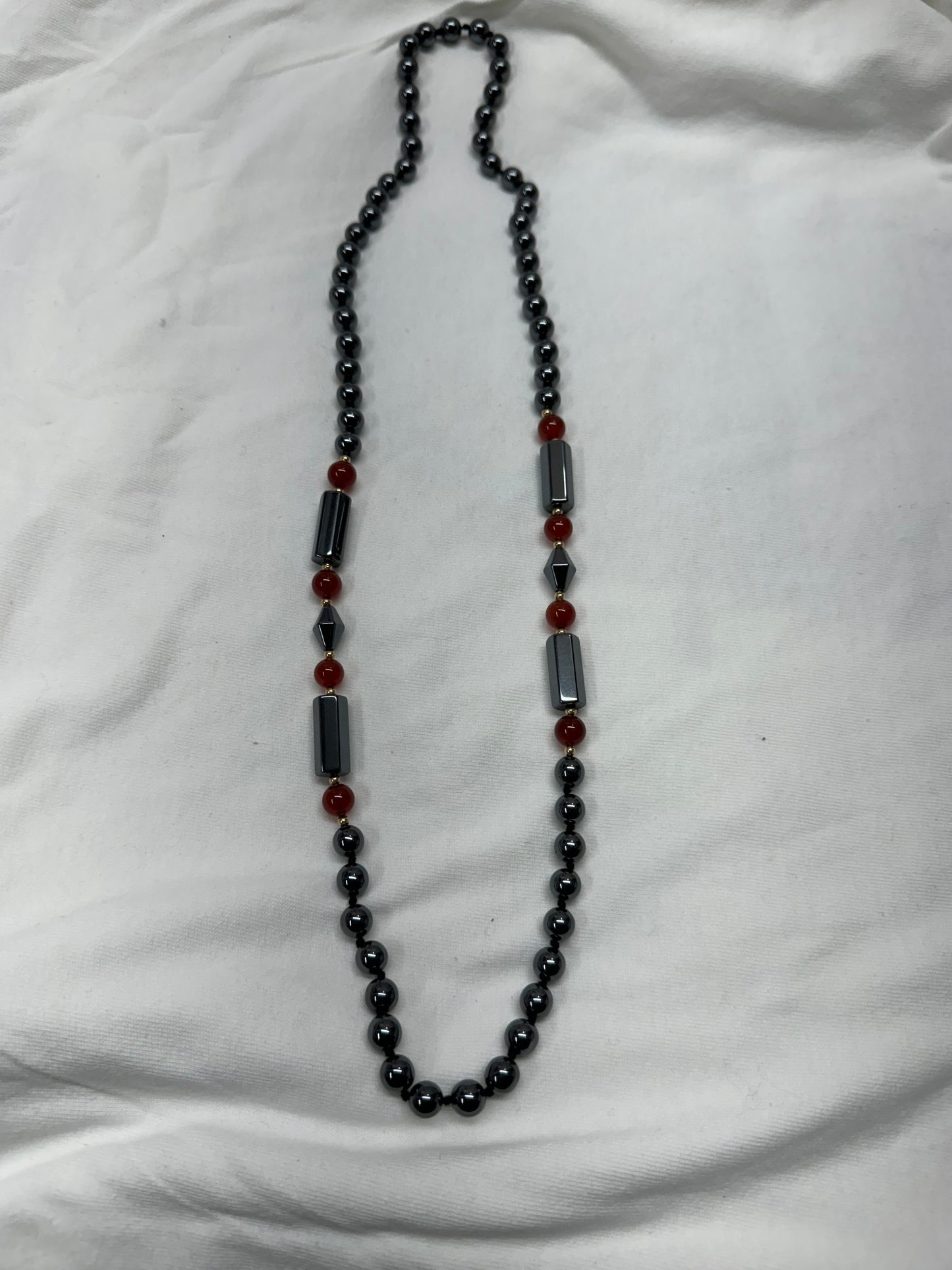 Hematite and Carnelian Necklace - hold for Dana