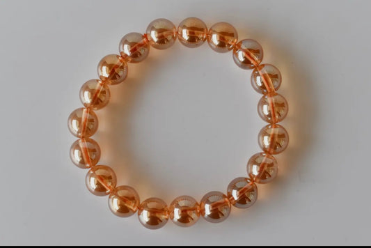 Aura Citrine 8mm Bracelet - raises vibration and radiates happiness