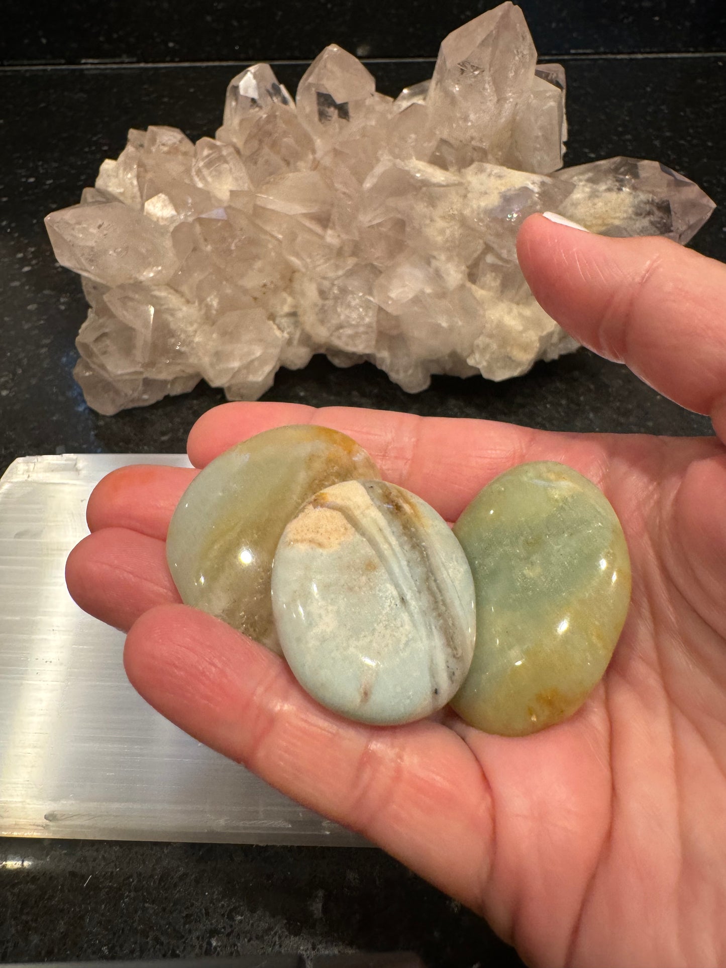 Amazonite Flat Crystal Smooth Stone