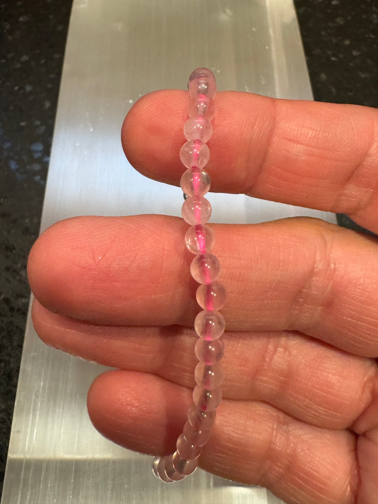 Rose Quartz Crystal Bracelet 4mm