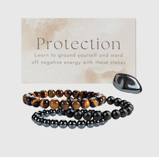 Protection Manifesting Crystal Bracelet Set 8mm