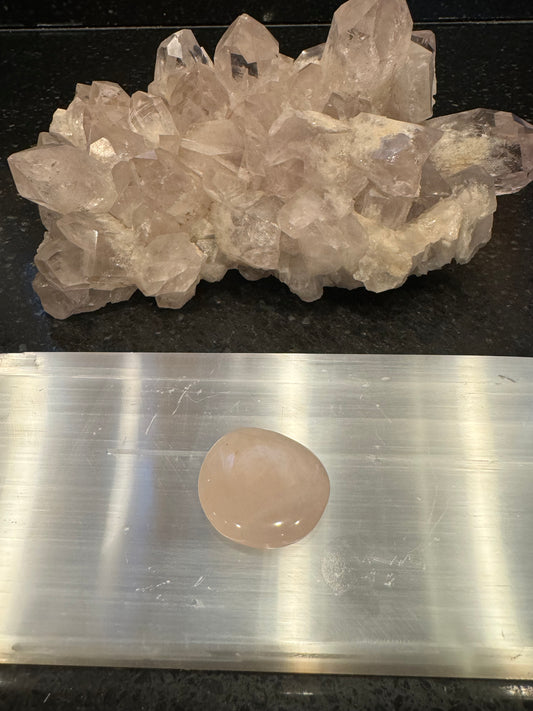 Rose Quartz Crystal Flat Smooth Stone