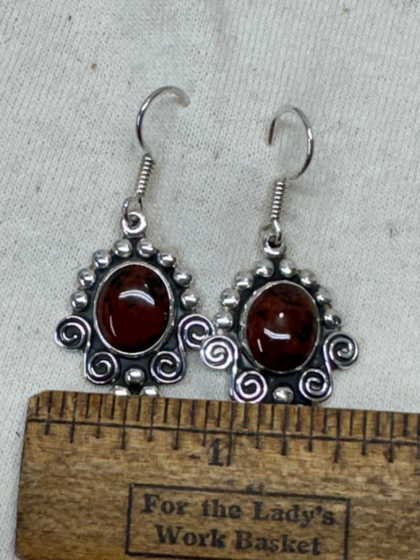 Mahogany Obsidian Sterling Earrings