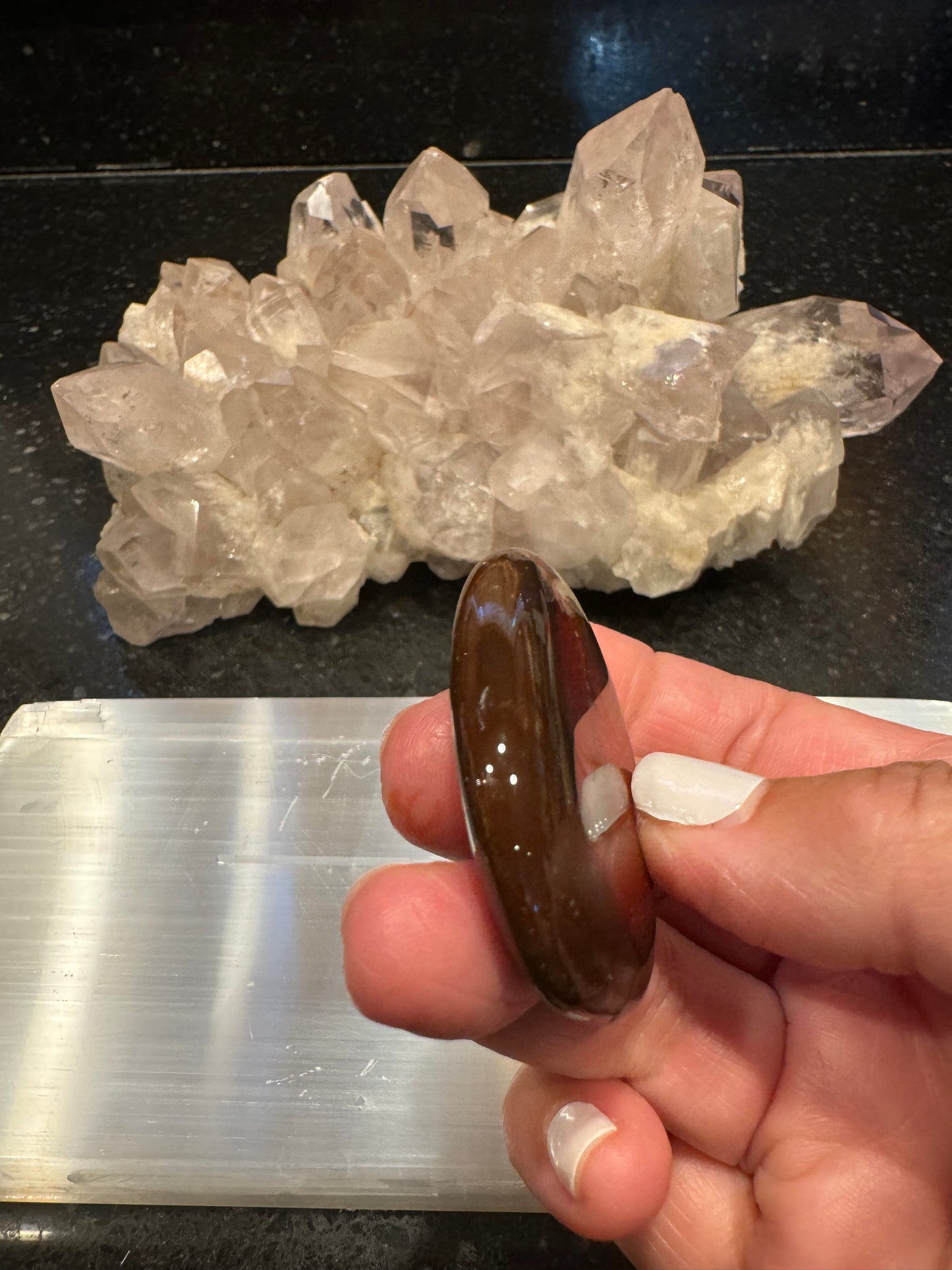 Carnelian Crystal Flat Smooth Stone