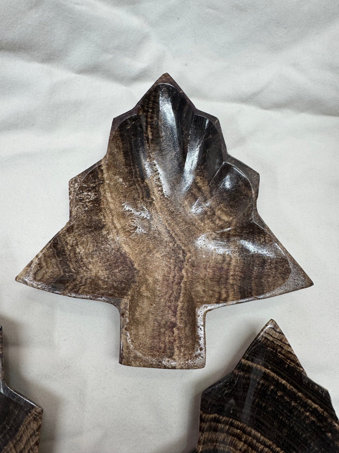 Chocolate Onyx Pine Tree Dish