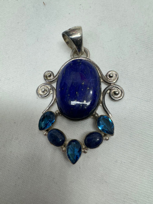 Lapis and Sterling Pendant- on hold for Patty