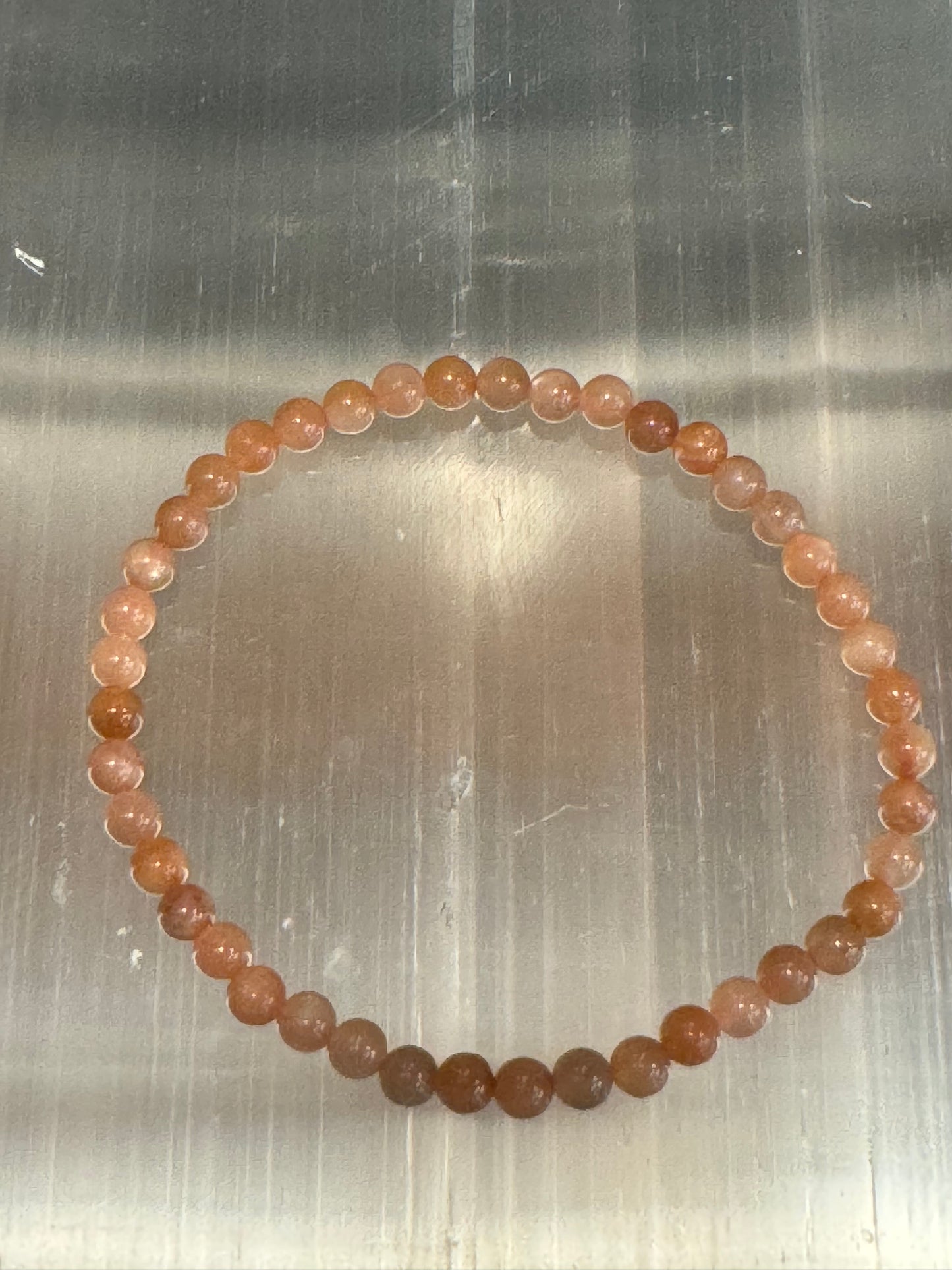 Peach Moonstone Bracelet 4mm