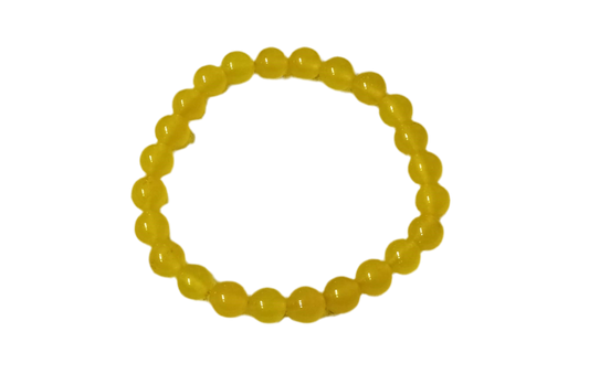 Round Beads Bracelet | Yellow Jade | Gemstone Bracelet