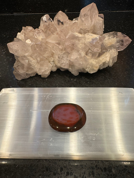 Carnelian Crystal Flat Smooth Stone