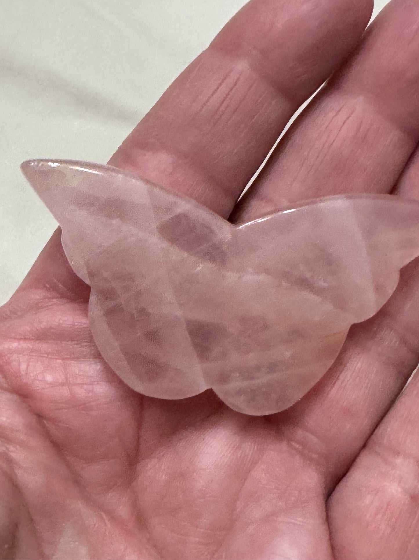 Rose Quartz Carved Butterfly