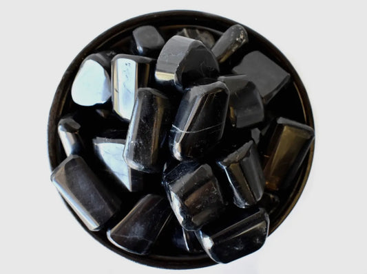 Black Tourmaline Crystal Tumble 3 Pieces