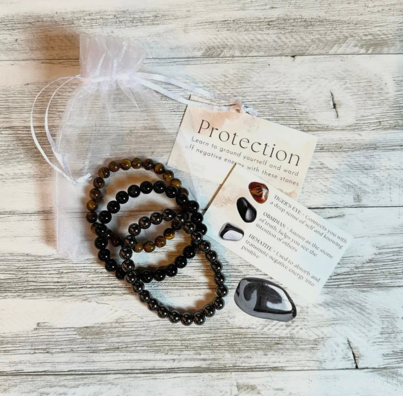 Protection Manifesting Crystal Bracelet Set 8mm